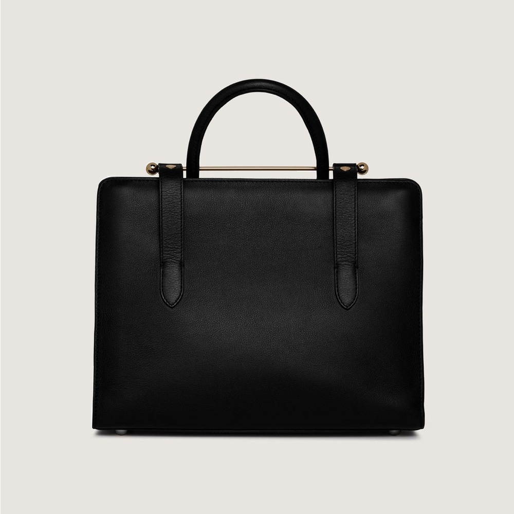 Strathberry Midi Tote - Black, Gold Hardware, 100% Leather - Picture 3 of 16